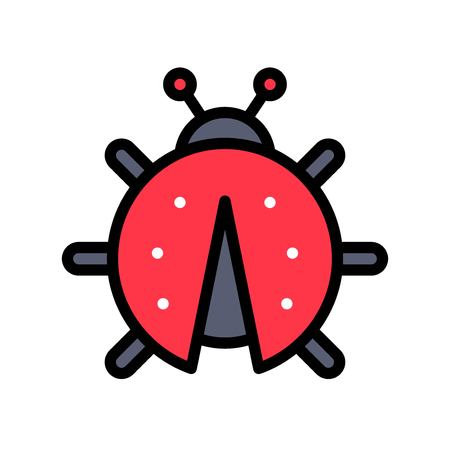 Ladybug vector, Easter filled style icon editable strokeのイラスト素材
