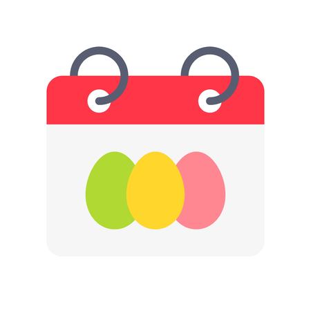Calendar vector, Isolated Easter flat design iconのイラスト素材