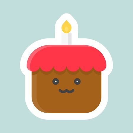 Cake vector, Easter and spring flat sticker iconのイラスト素材