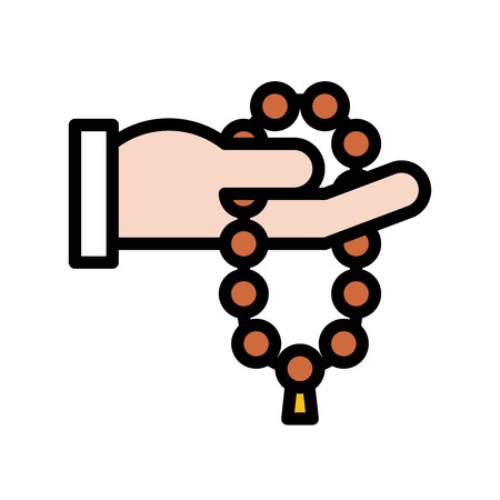 Prayer beads vector illustration, Ramadan related filled style iconのイラスト素材