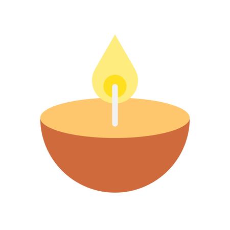 Aroma lamp vector illustration, Ramadan related flat style iconのイラスト素材