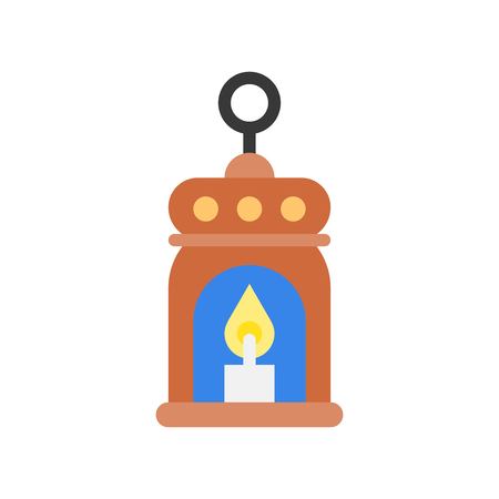 Lantern vector illustration, Ramadan related flat style iconのイラスト素材