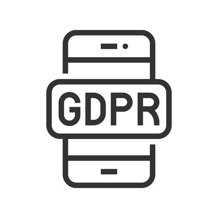 GDPR General Data Protection Regulation icon, line designのイラスト素材