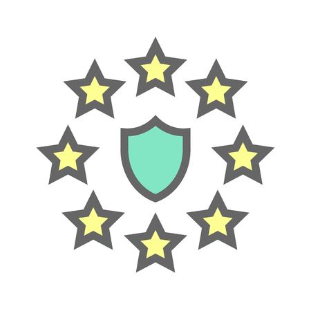 GDPR General Data Protection Regulation icon, filled style editable strokeのイラスト素材