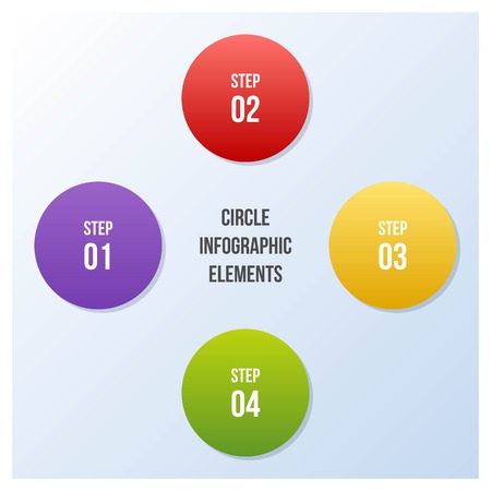 4 steps Circle chart, Circle infographic or Circular diagramのイラスト素材