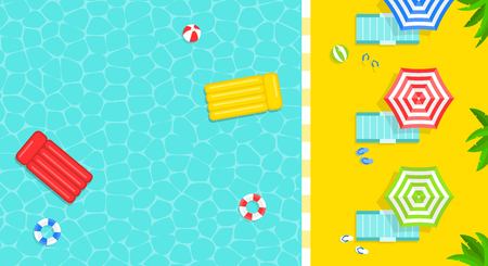 Summer time, Swimming pool poster vector illustration