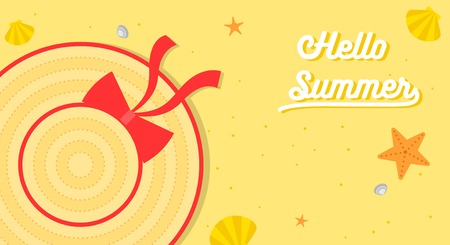 Summer time, Summer beach poster vector illustrationのイラスト素材