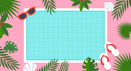 Summer time, Swimming pool poster vector illustrationのイラスト素材