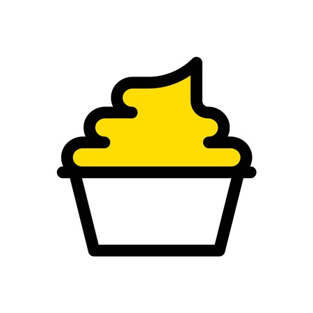 Soft serve vector illustration, Sweets filled icon editable outline