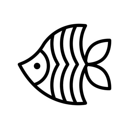 Sea fish vector, tropical related line design iconのイラスト素材