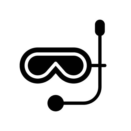 Diving mask vector, tropical related solid design iconのイラスト素材