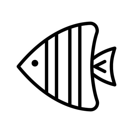 Sea fish vector, tropical related line design iconのイラスト素材
