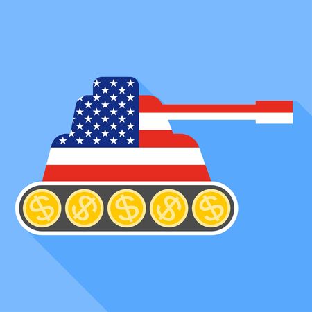 United states flag painted on the tank vectorのイラスト素材