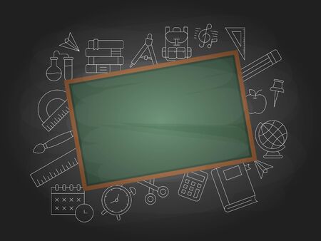 Back to school poster template, vector illustrationのイラスト素材