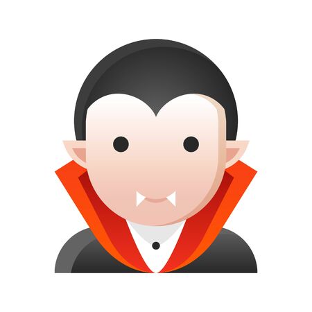 Dracula vector illustration, Halloween gradient design iconのイラスト素材