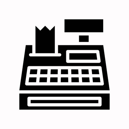 Cash register vector, Black friday related solid design iconのイラスト素材
