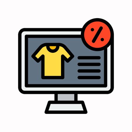 Electronic commerce vector, Black friday related filled design iconのイラスト素材