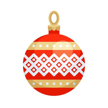 Christmas ornaments, baubles or Christmas ball vector flat iconのイラスト素材