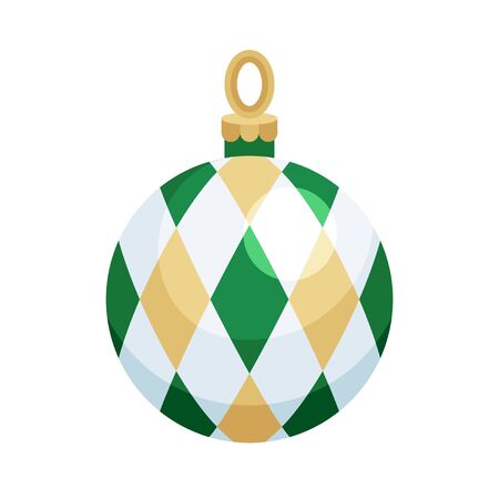 Christmas ornaments, baubles or Christmas ball vector flat iconのイラスト素材