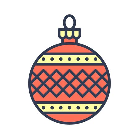 Christmas ornaments, baubles or Christmas ball vector filled iconのイラスト素材
