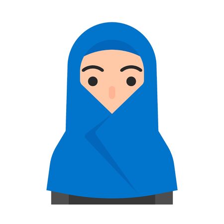 Muslim avatar vector illustration, Muslim people flat iconのイラスト素材