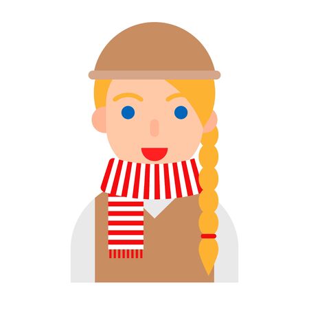 Christmas avatar or Winter fashion vector illustration, flat style のイラスト素材