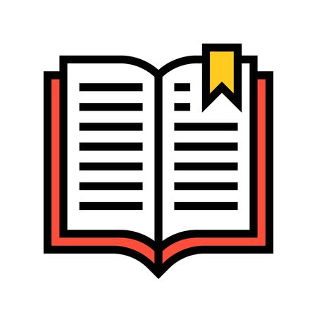 Open book with bookmark vector, filled design iconのイラスト素材
