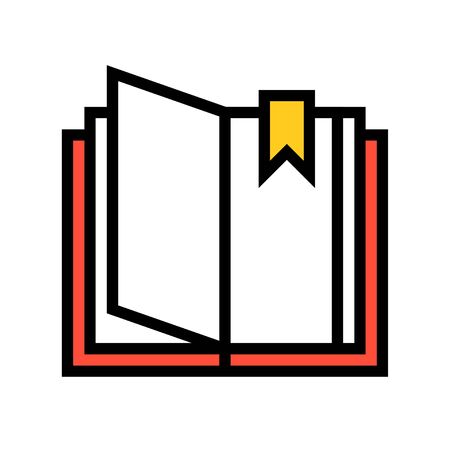 Open book with bookmark vector, filled design iconのイラスト素材