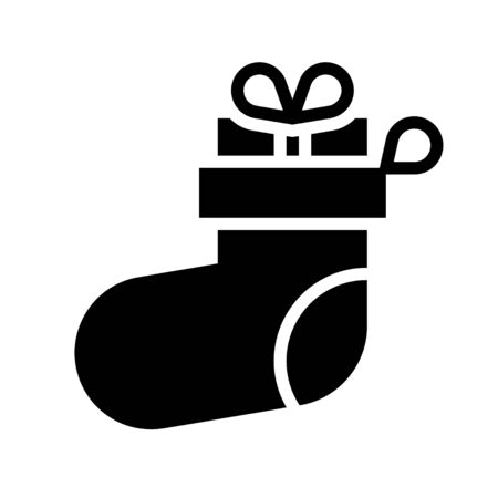 Gift box in a sock vector illustration, solid design iconのイラスト素材