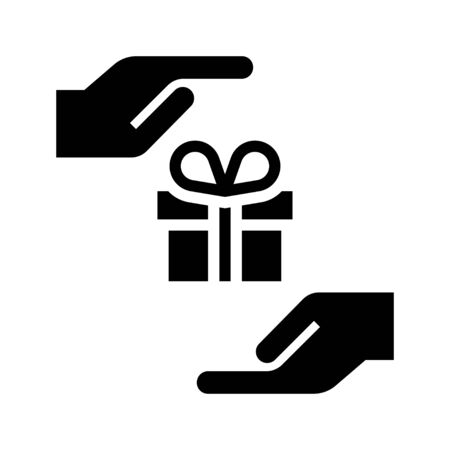 Gift box vector illustration, solid design iconのイラスト素材