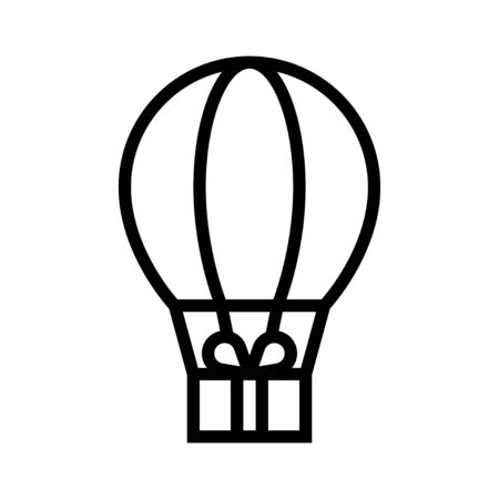 Parachute Gift box vector illustration, line design iconのイラスト素材