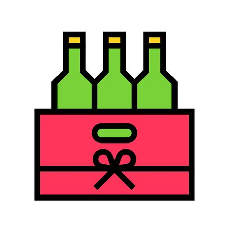 Beverage crate vector illustration, filled style iconのイラスト素材