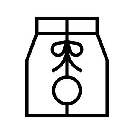 Gift bag vector illustration, line design iconのイラスト素材