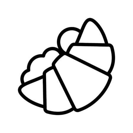 Croissant vector, fast food related line style iconのイラスト素材