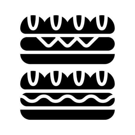 Sandwich vector, fast food related solid style iconのイラスト素材