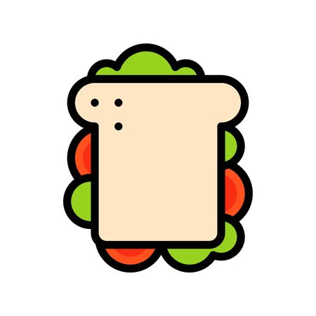 Sandwich vector, fast food related flat style iconのイラスト素材