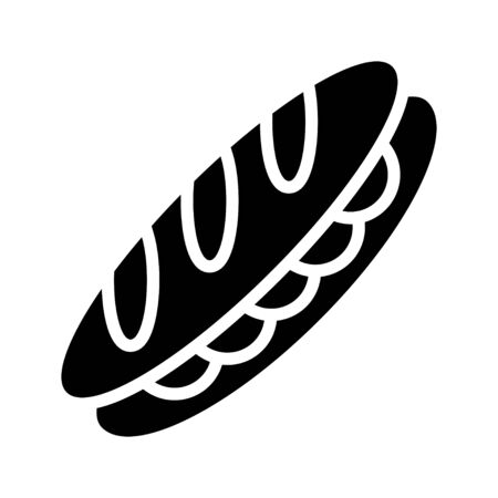 Sandwich vector, fast food related solid style iconのイラスト素材