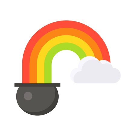 Pot of gold with rainbow icon, Saint patrick's day related vector illustrationのイラスト素材