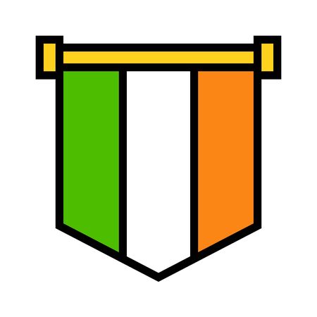 Ireland flag icon, Saint patrick's day related vector illustrationのイラスト素材
