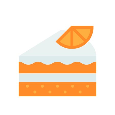 Orange cake vector illustration, flat design iconのイラスト素材