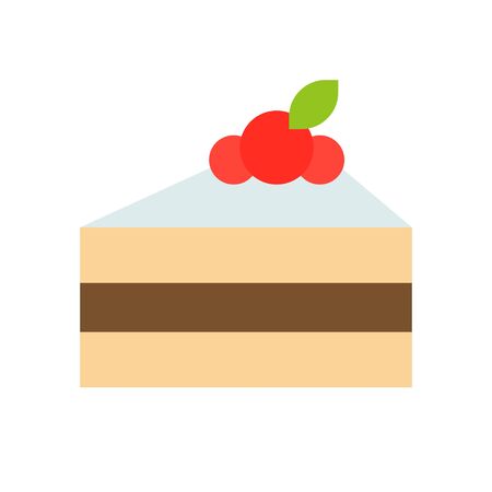 Chocolate shortcake vector illustration, flat design iconのイラスト素材