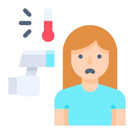 Taking temperature vector illustration, flat design iconのイラスト素材