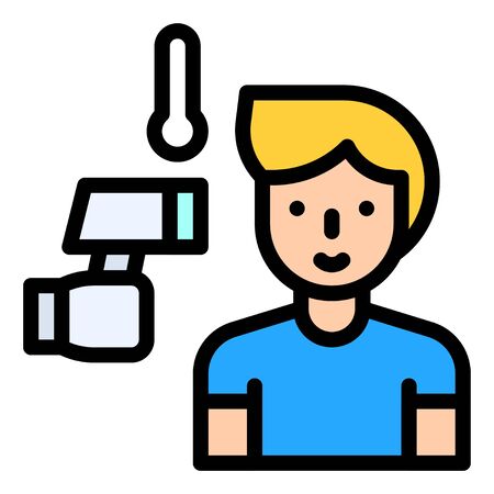 Taking temperature vector illustration, filled design iconのイラスト素材