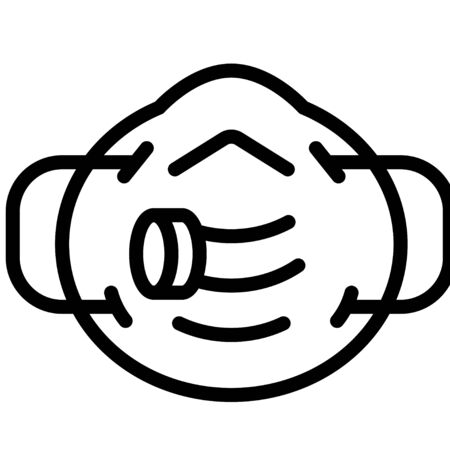 N95 mask vector illustration, line design iconのイラスト素材