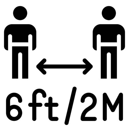 Social distancing vector illustration, solid design iconのイラスト素材