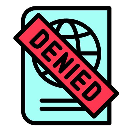 Passport denied vector illustration, filled design iconのイラスト素材