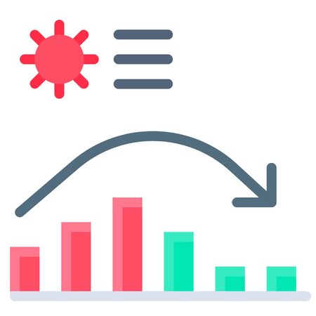 Coronavirus case charts vector illustration, flat design iconのイラスト素材