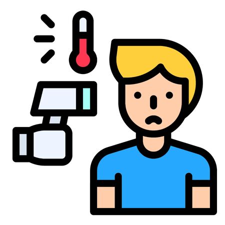 Taking temperature vector illustration, filled design iconのイラスト素材