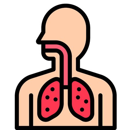 Virus and Pneumonia vector illustration, filled design iconのイラスト素材