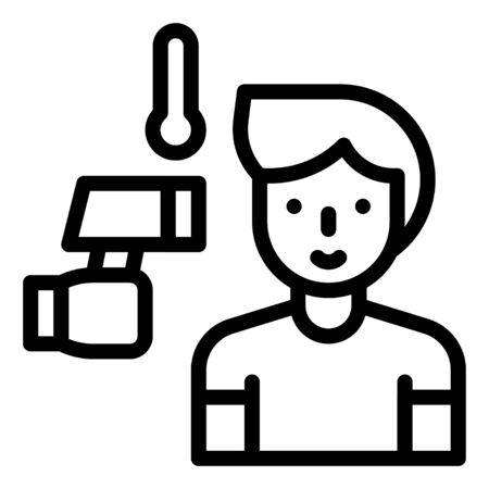 Taking temperature vector illustration, line design iconのイラスト素材